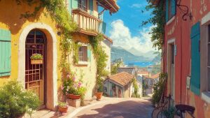 Уютный переулок средиземноморского городка