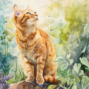 Котенок на фоне природы