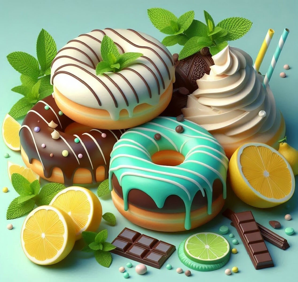 Пончики с мятой