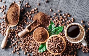 Много зернового кофе