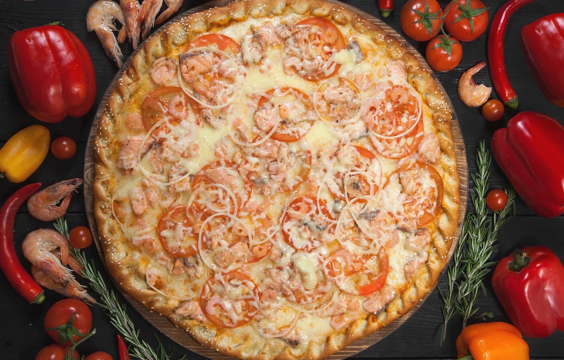 Пицца с морепродуктами