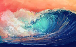 Волна красками