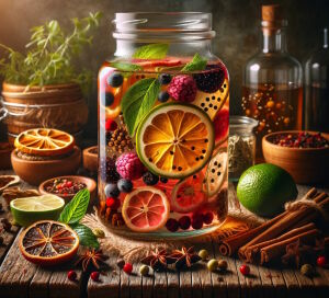 Напиток с ягодами и цитрусами