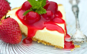 Чизкейк с вишневым вареньем