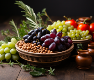 Виноград и зелень