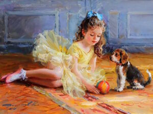 Балерина и щенок