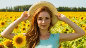 Среди подсолнухов