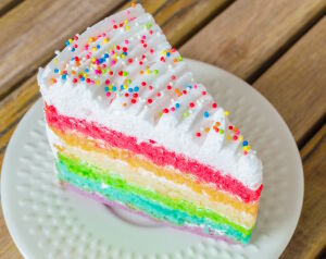 Кусочек радужного торта