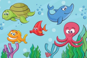 Обитатели в море