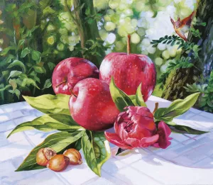 Яблоки и пион