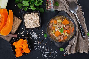 Перловый суп с тыквой