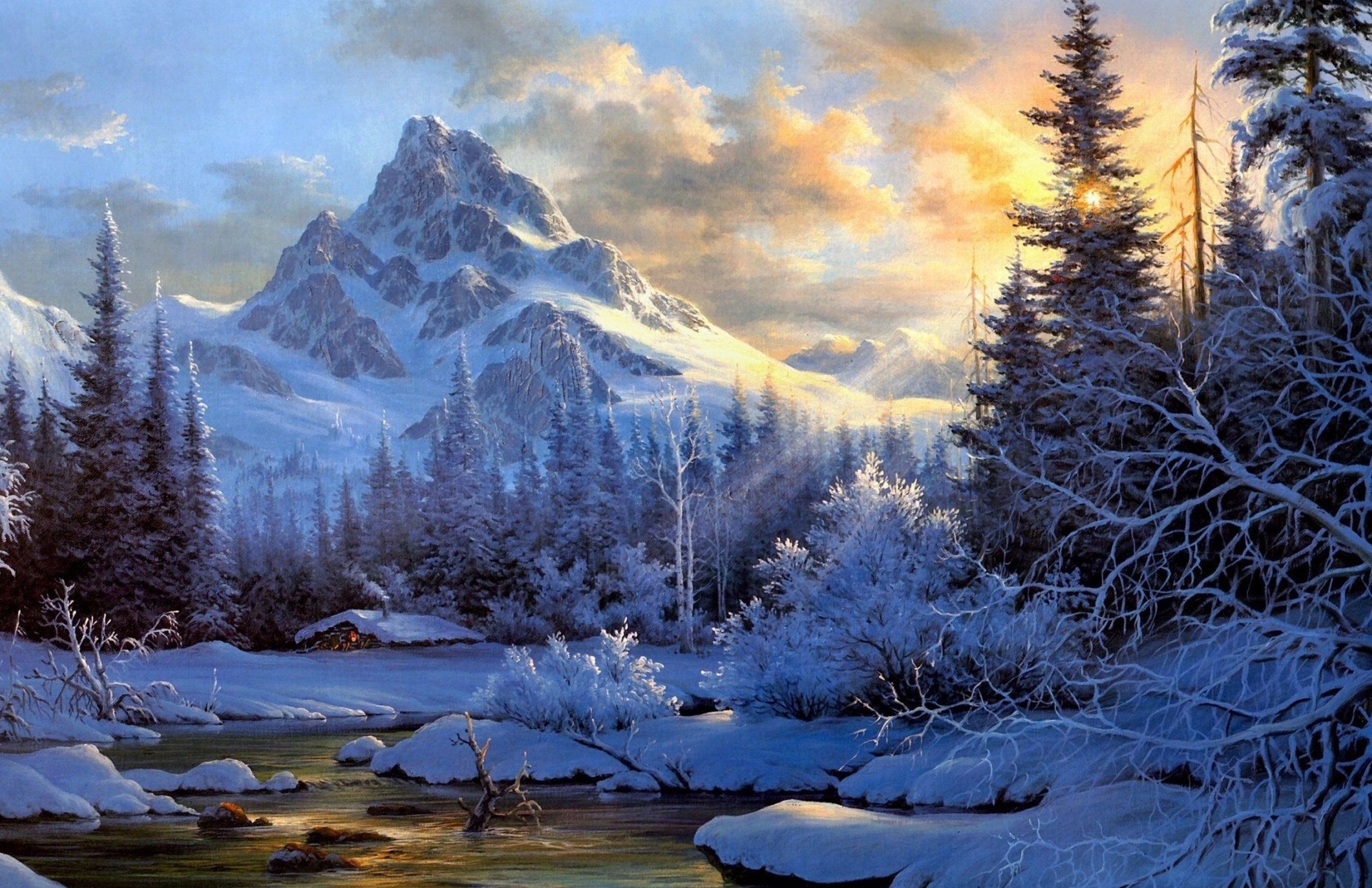 Красивая зима в лесу