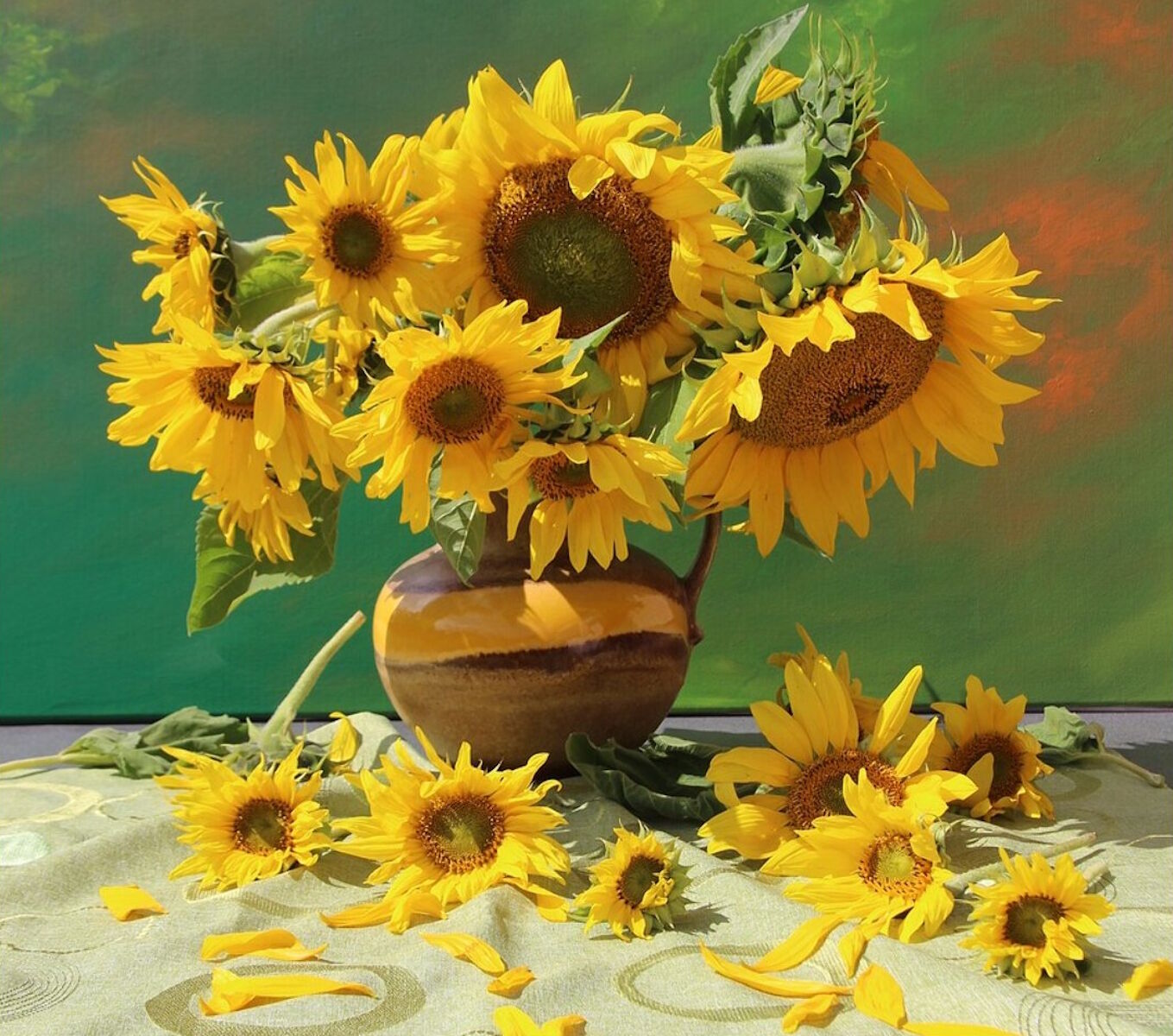 Букет больших подсолнухов