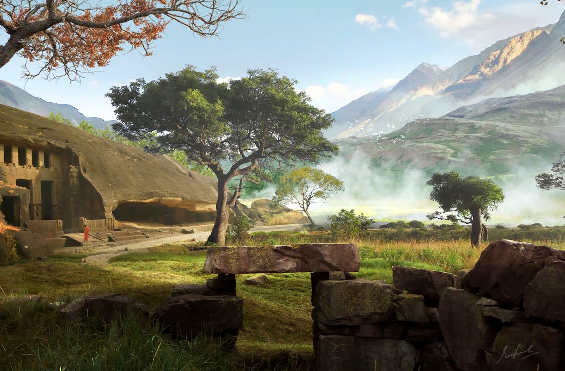 Руины и пейзаж