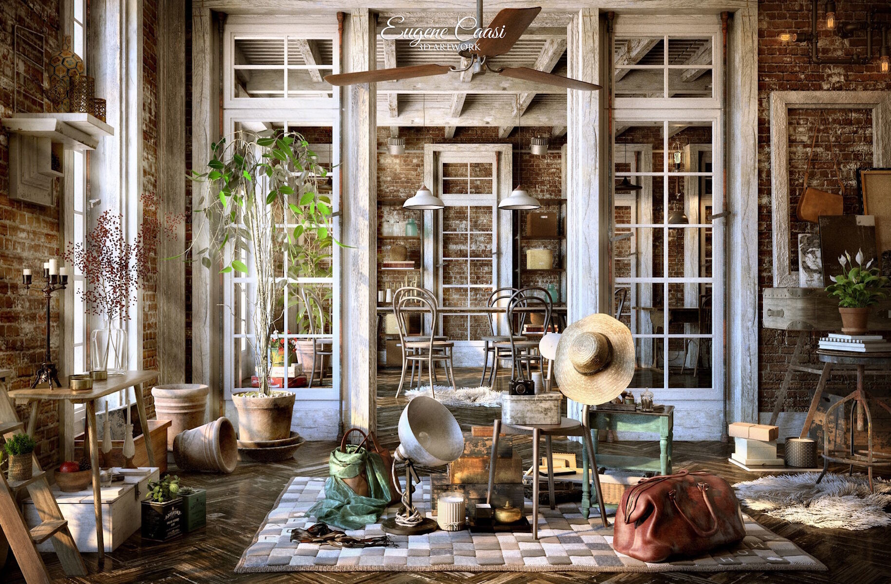 Комната с горшками