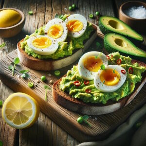 Хлеб с яйцом и авокадо