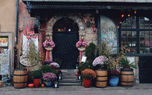 Цветы у дверей