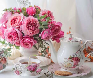 Чай в красивой посуде