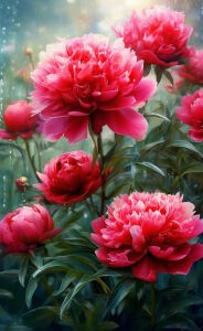 Красные пионы