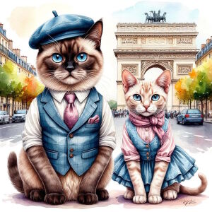 Кот и кошечка