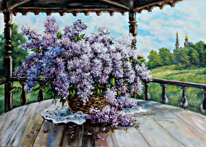 Сирень в беседке