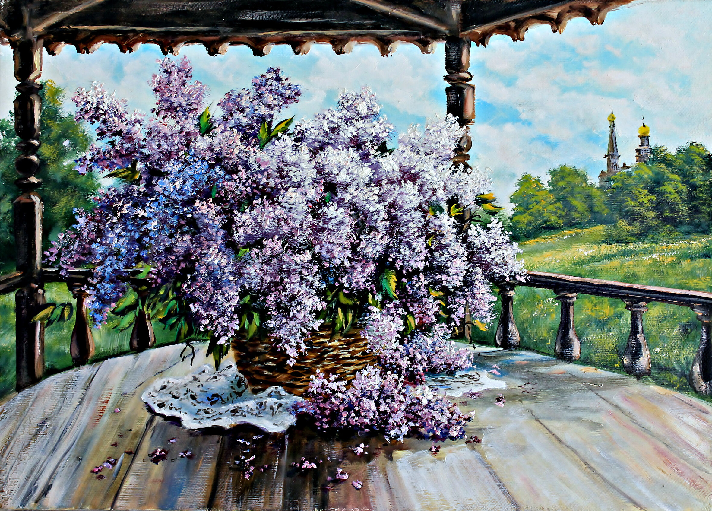 Сирень в беседке