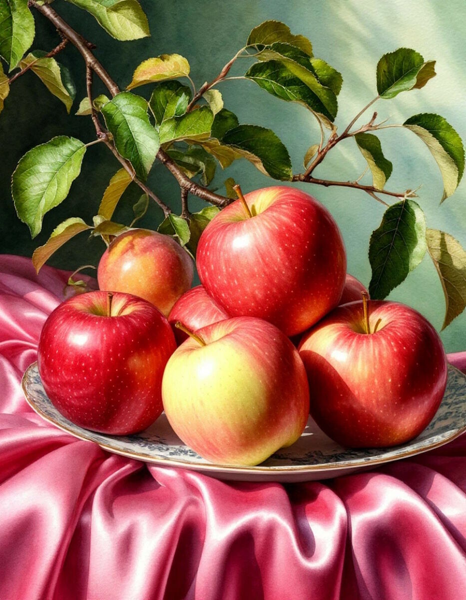 Яблоки на тарелочке