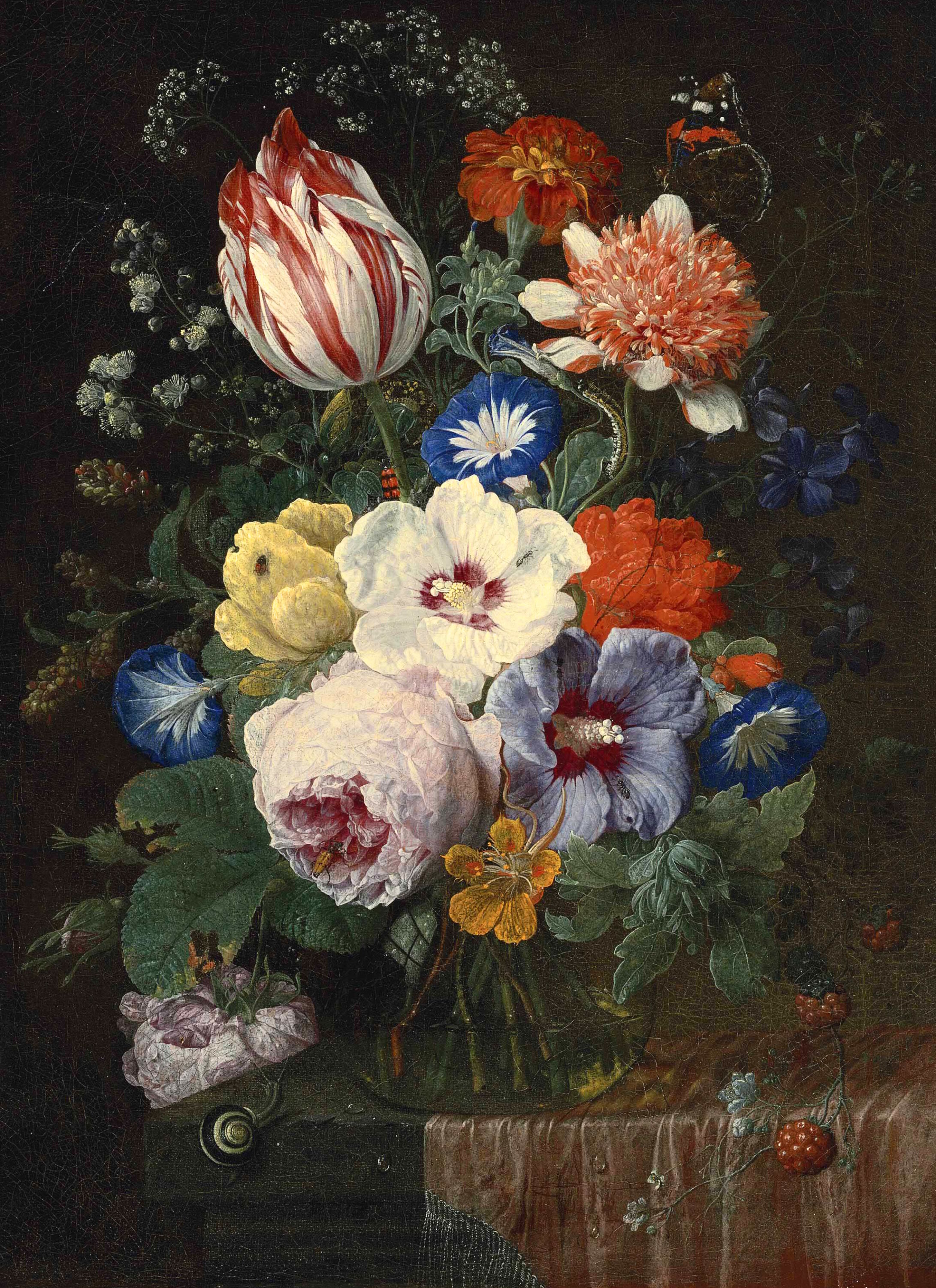 Улитка и большой букет