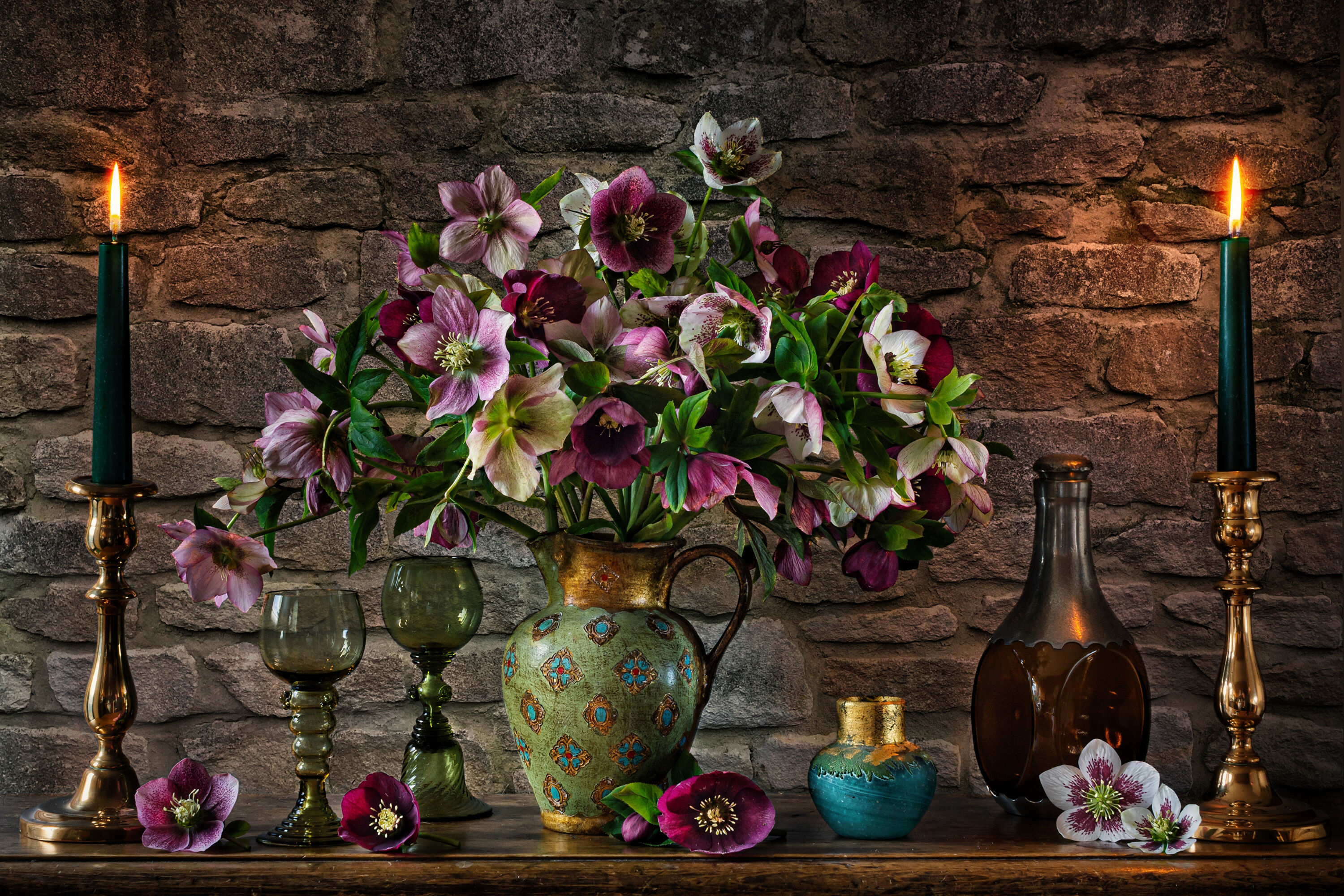 Эустомы и свечи