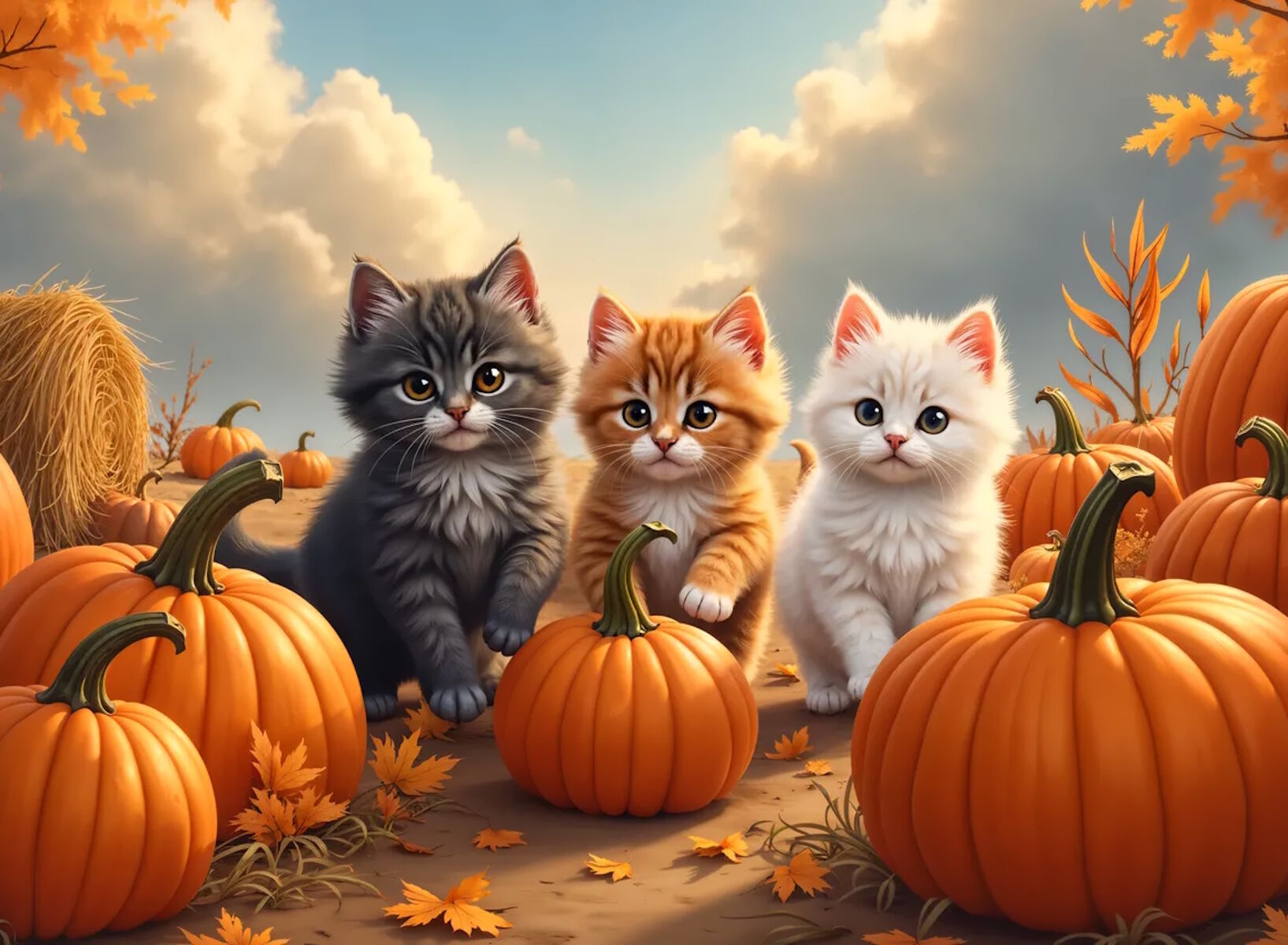 Котята и тыквы