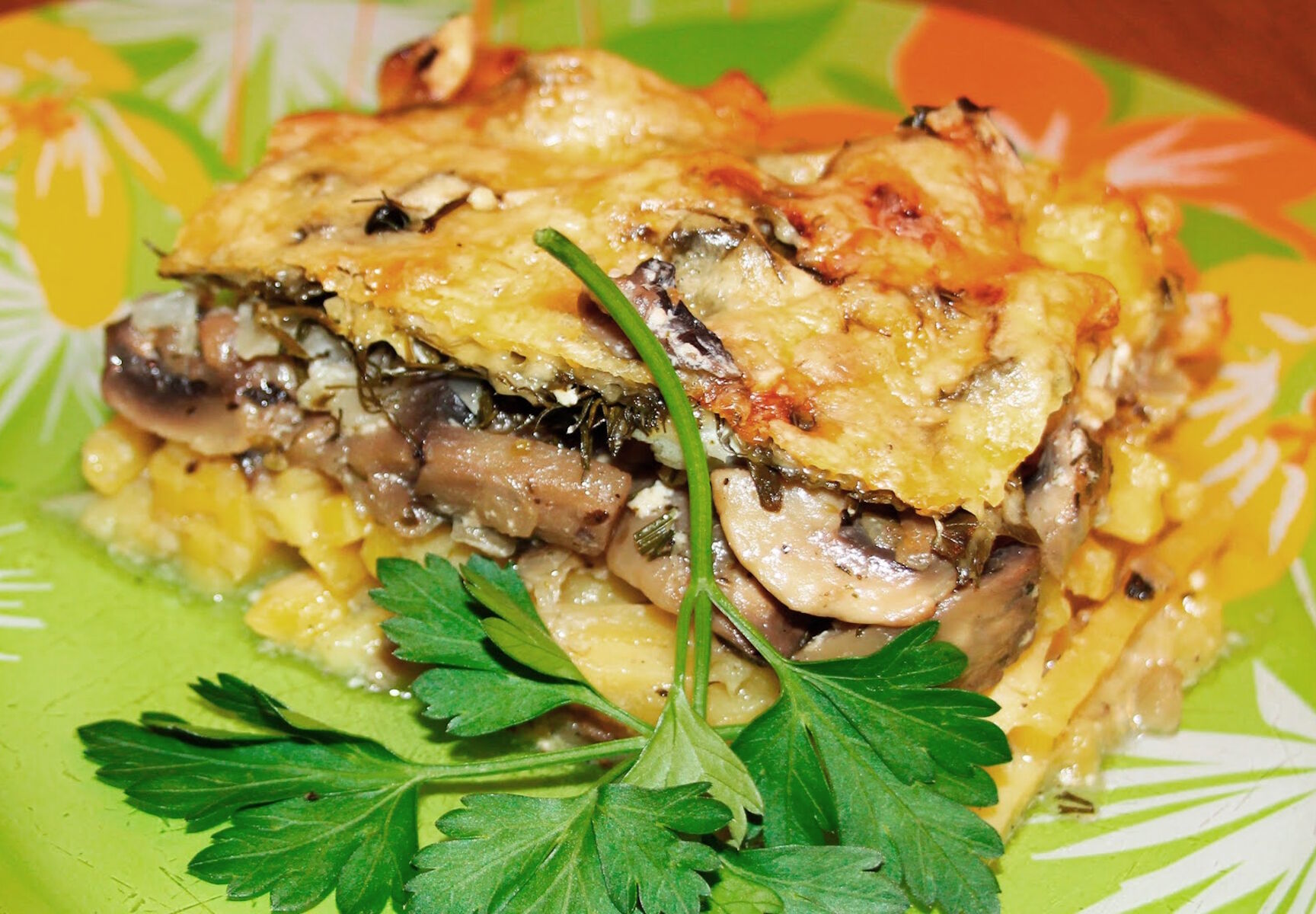 Картофельная запеканка с грибами