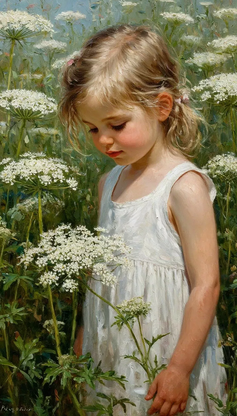 Малышка среди цветов