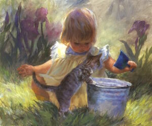 Малышка с котиком