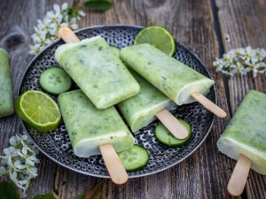 Мороженое с лаймом и огурцом