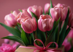 Тюльпаны и подарочек