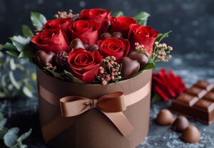 Розы с шоколадками