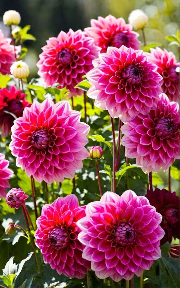 Яркие и крупные георгины