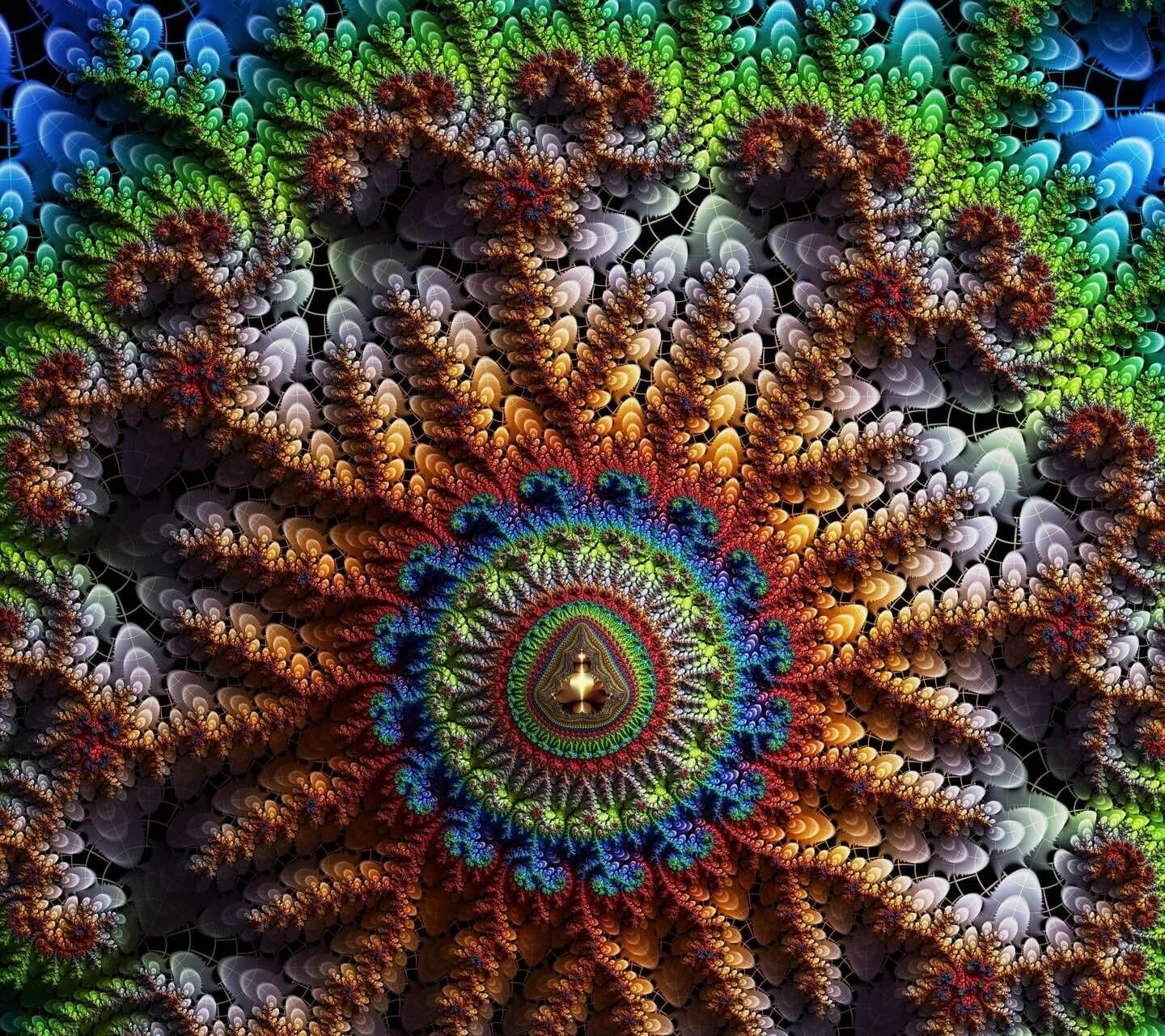 Цветочный закрученный фрактал