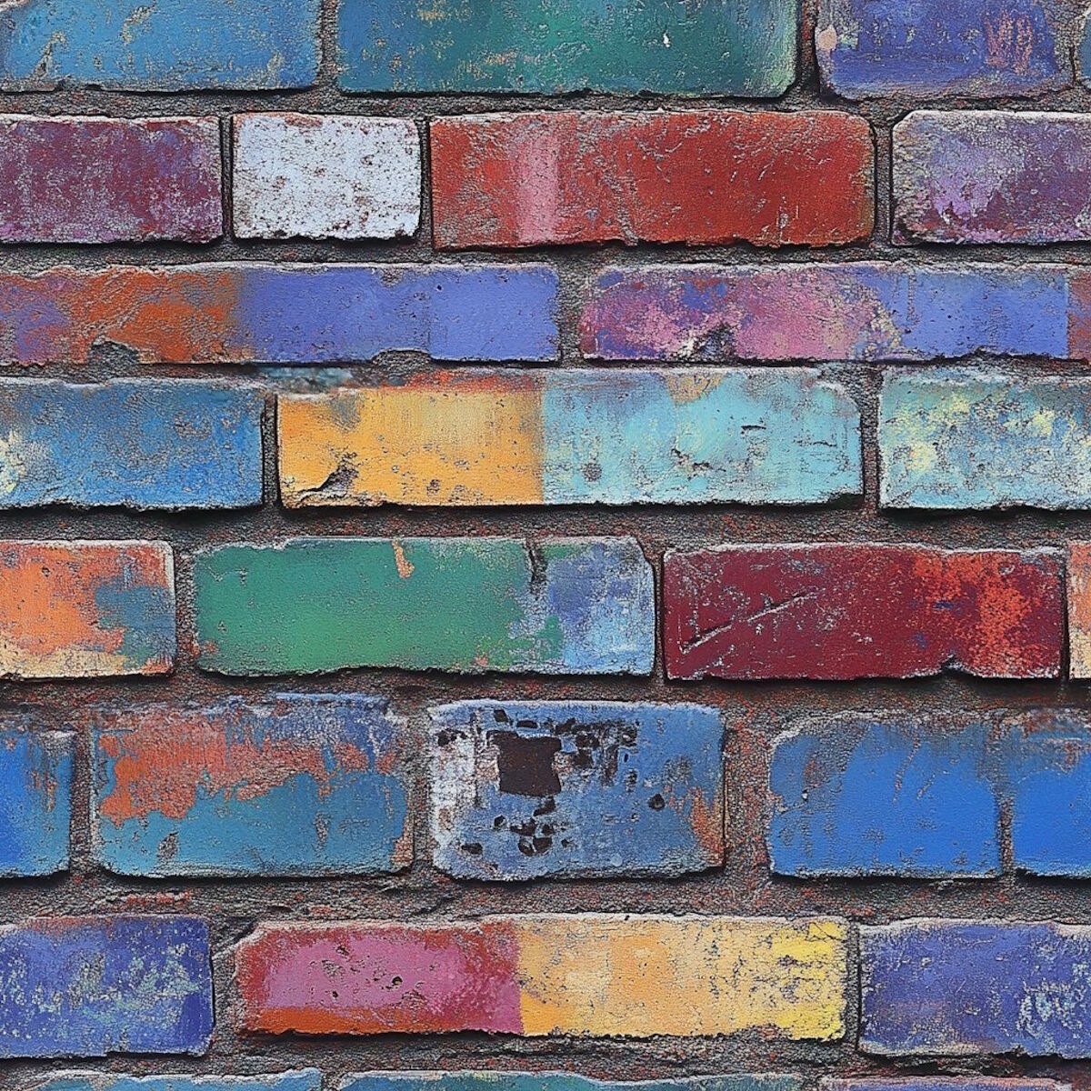 Цветная кирпичная стена
