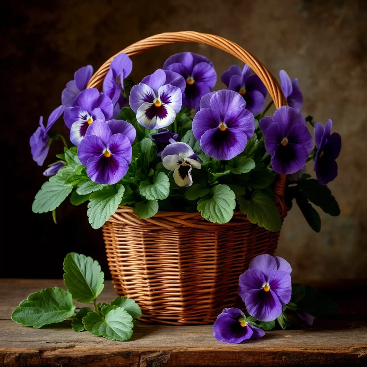 Фиалки в корзинке