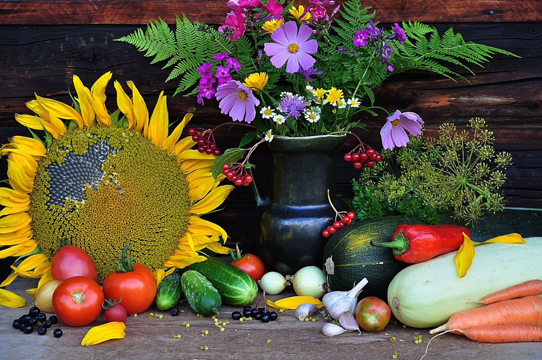 Подсолнух и овощи
