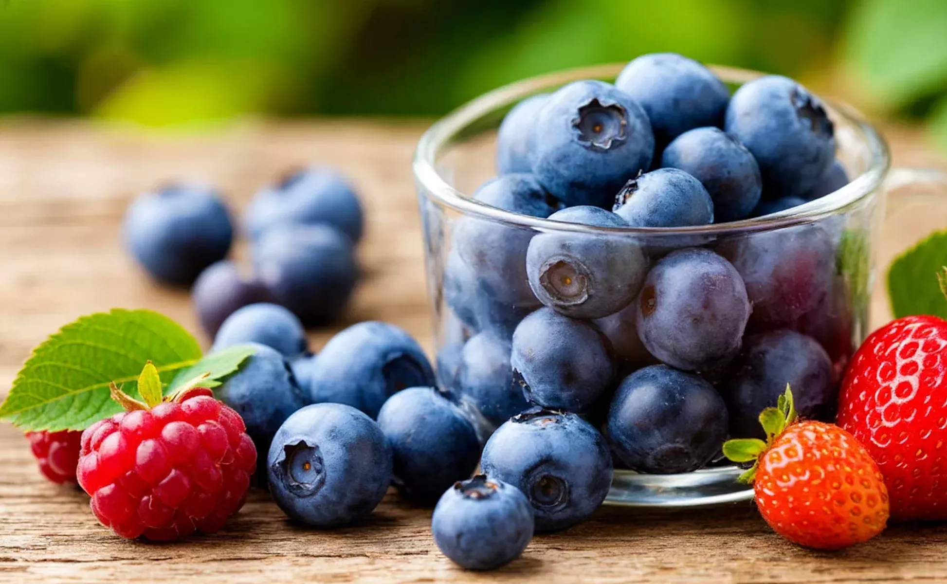 Голубика, малина и клубника