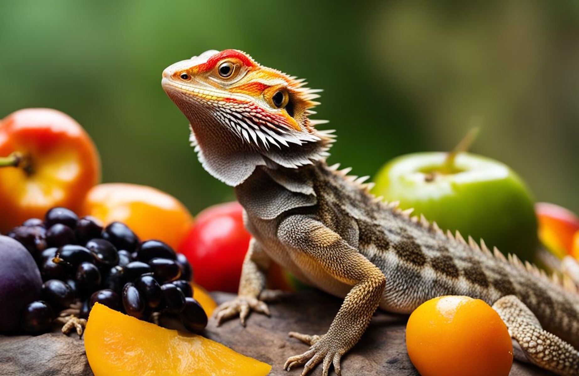 Игуана и фрукты