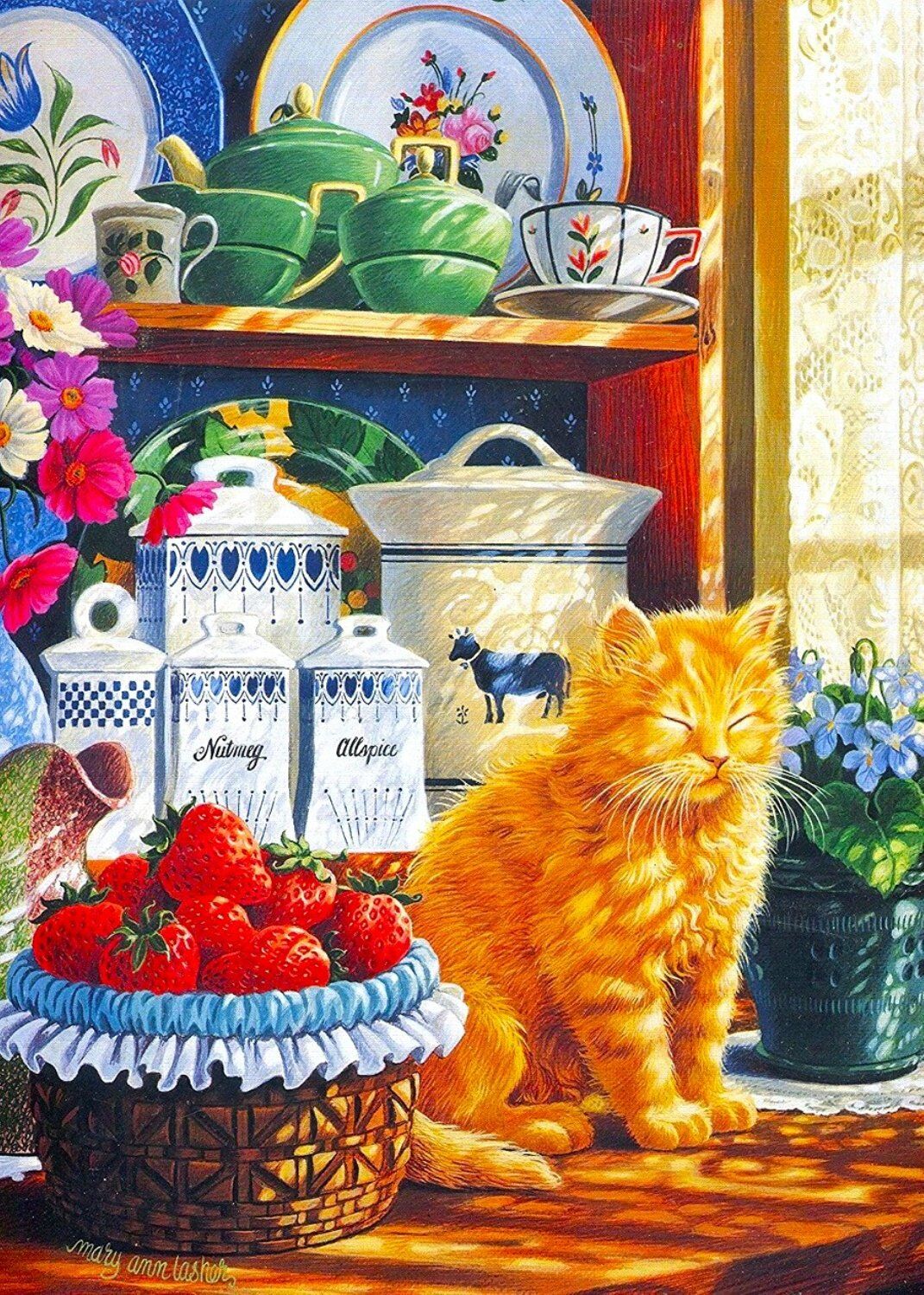 Кошка у сервиза