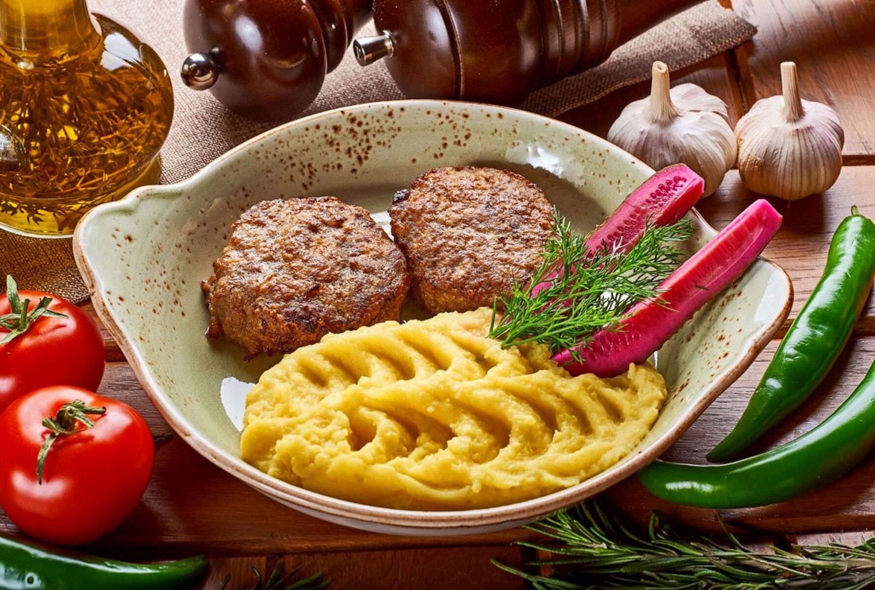 Пюре с котлетками