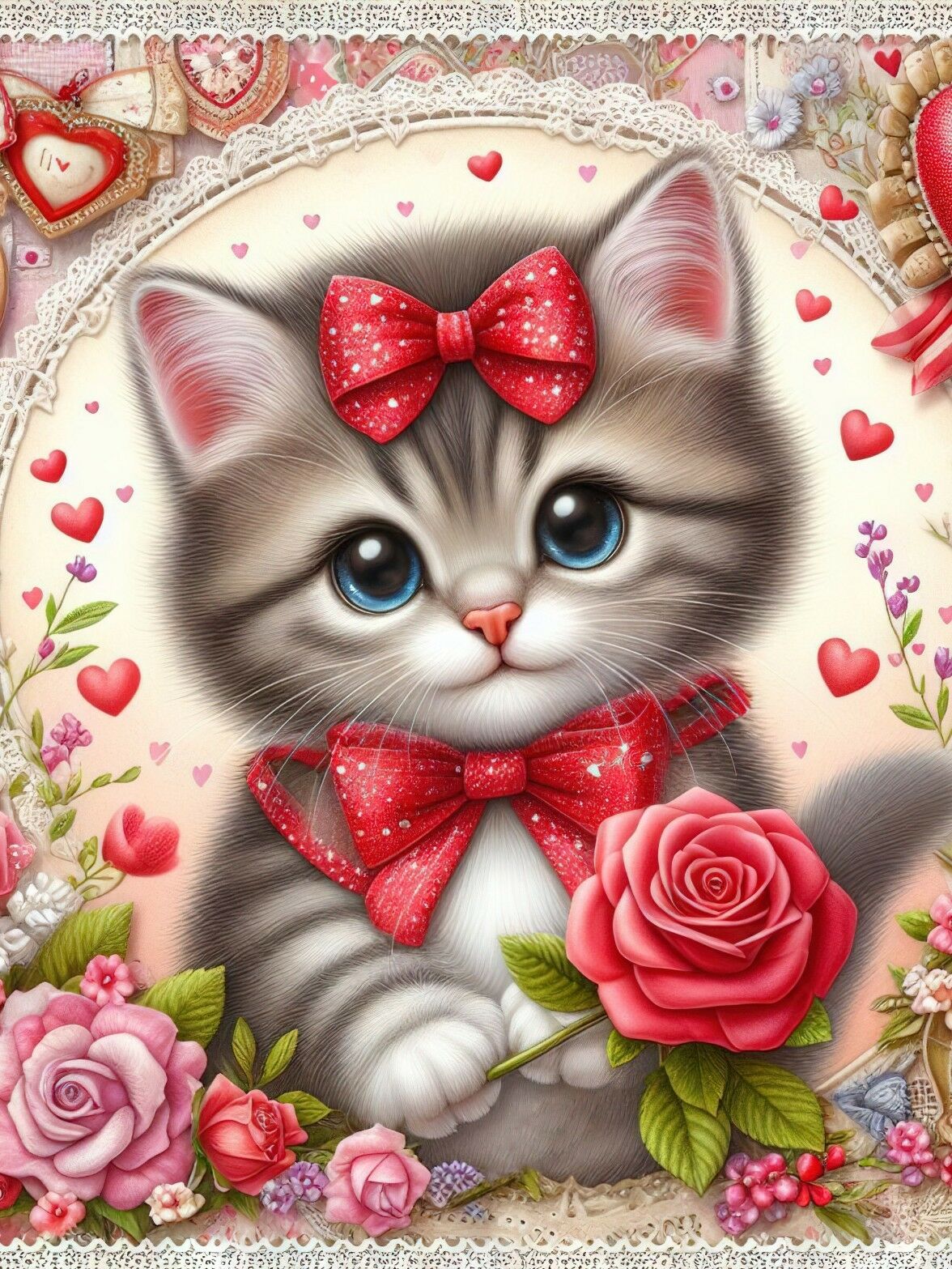 Киса с розой