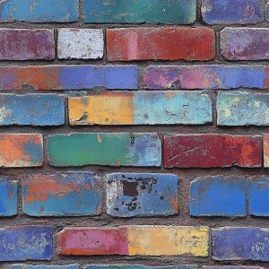 Цветная кирпичная стена