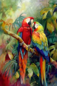 Попугаи на ветке