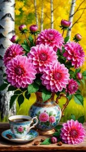 Георгины и кофе