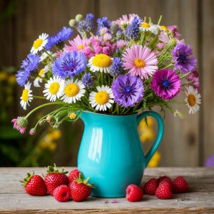 Весенний букет и ягоды